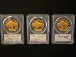2017-W $50 Proof Gold Buffalo 3 Coin Set