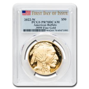 2022-W 1 oz Gold Buffalo Proof Coin PR-70