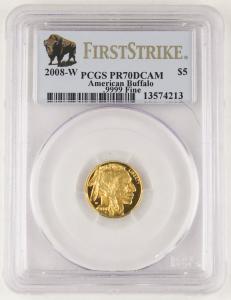 2008 W $5 1/10 Oz Gold American Buffalo Coin