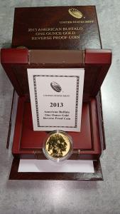 2013 1 Oz Gold American Buffalo Reverse Proof Coin