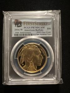2016-W $50 Proof American Gold Buffalo Coin
