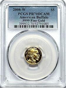2008-W $5 American Gold Buffalo Coin - PR70DCAM
