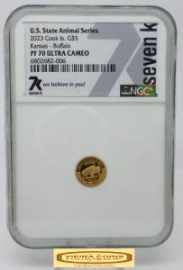 2023 Cook Islands 0.5g Gold Buffalo Coin
