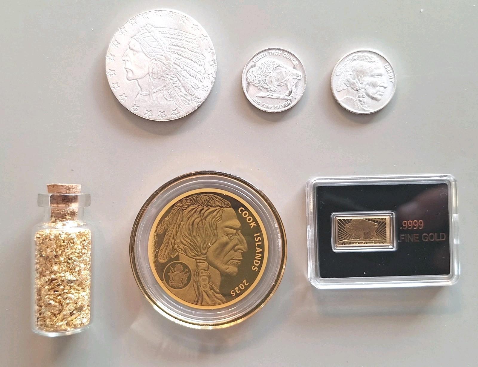 Indian Buffalo Gold and Silver Coin Set