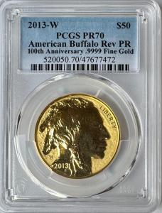 2013-W $50 American Buffalo Reverse Proof Gold Coin