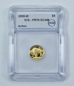 2008-W $5 American Gold Buffalo 1/10 Oz Coin
