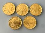 Set of 5 Gold 2025 American Buffalo Coins