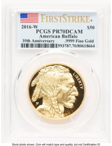 2016-W Gold Buffalo 1 oz Proof Coin PR70