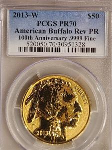 2013-W $50 American Buffalo Gold Coin PR70