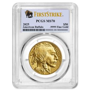 2025 $50 American Gold Buffalo Coin MS70 FS