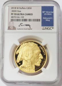 2018 1oz Gold Buffalo Coin - Moy Signed