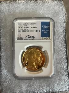 2021 $50 Gold American Buffalo Coin - PF70