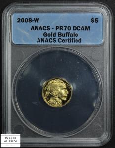 2008 W Deep Cameo 1/10 Oz Gold Buffalo Coin