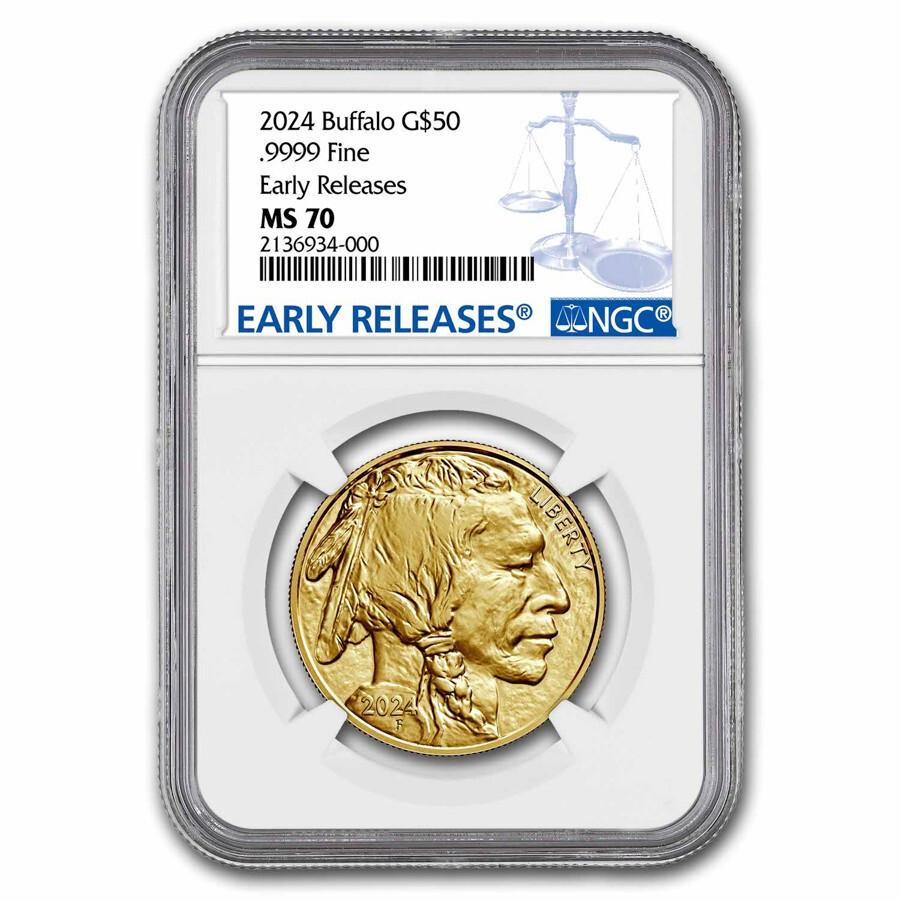 2024 1 oz $50 Gold Buffalo Coin MS-70