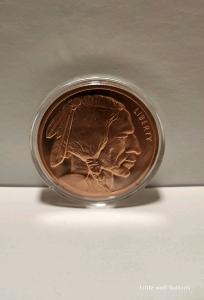 5oz Copper Round Indian Buffalo Coin in Capsule