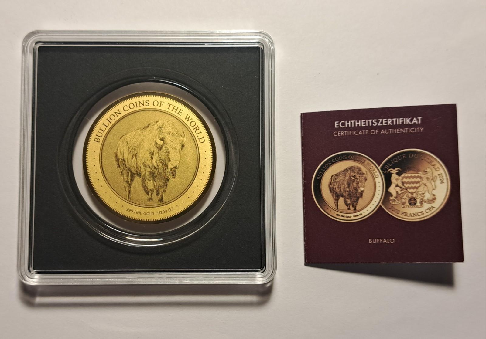 2024 Chad Buffalo 1/200 oz .999 Gold Coin