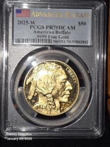 2025 $50 American Gold Buffalo Coin PF70