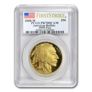 2008-W 1 oz Gold Buffalo Coin PR-70 PCGS