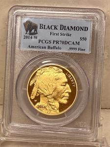 2014 $50 Gold American Buffalo PCGS PR 70DCAM