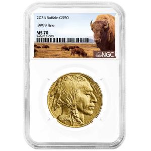 2026 $50 American Gold Buffalo Coin MS70