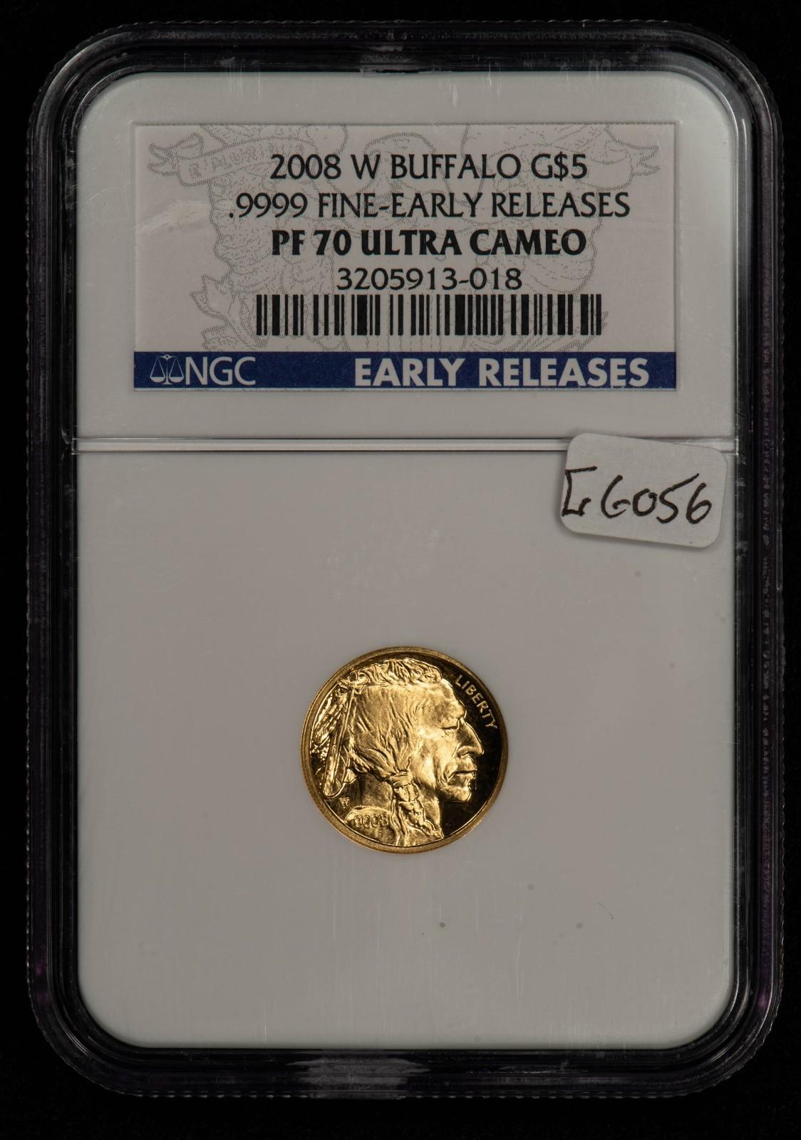 2008-W $5 1/10 oz Gold American Buffalo Coin