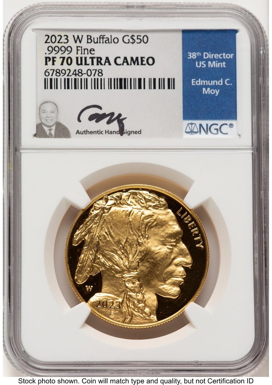 2023-W Gold Buffalo 1 oz Coin PF70 Ed Moy