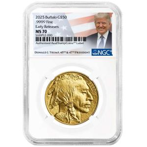 2025 Gold Buffalo Coin NGC MS70 Trump Label