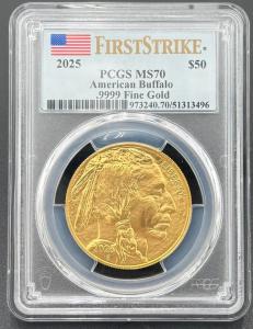 2025 $50 Gold Buffalo PCGS MS70 First Strike Coin