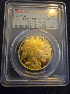 2018 $50 American Gold Buffalo Coin PF70DCAM