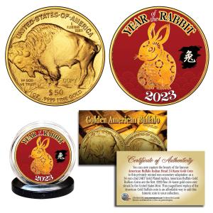 2023 Year of the Rabbit Gold Buffalo Coin
