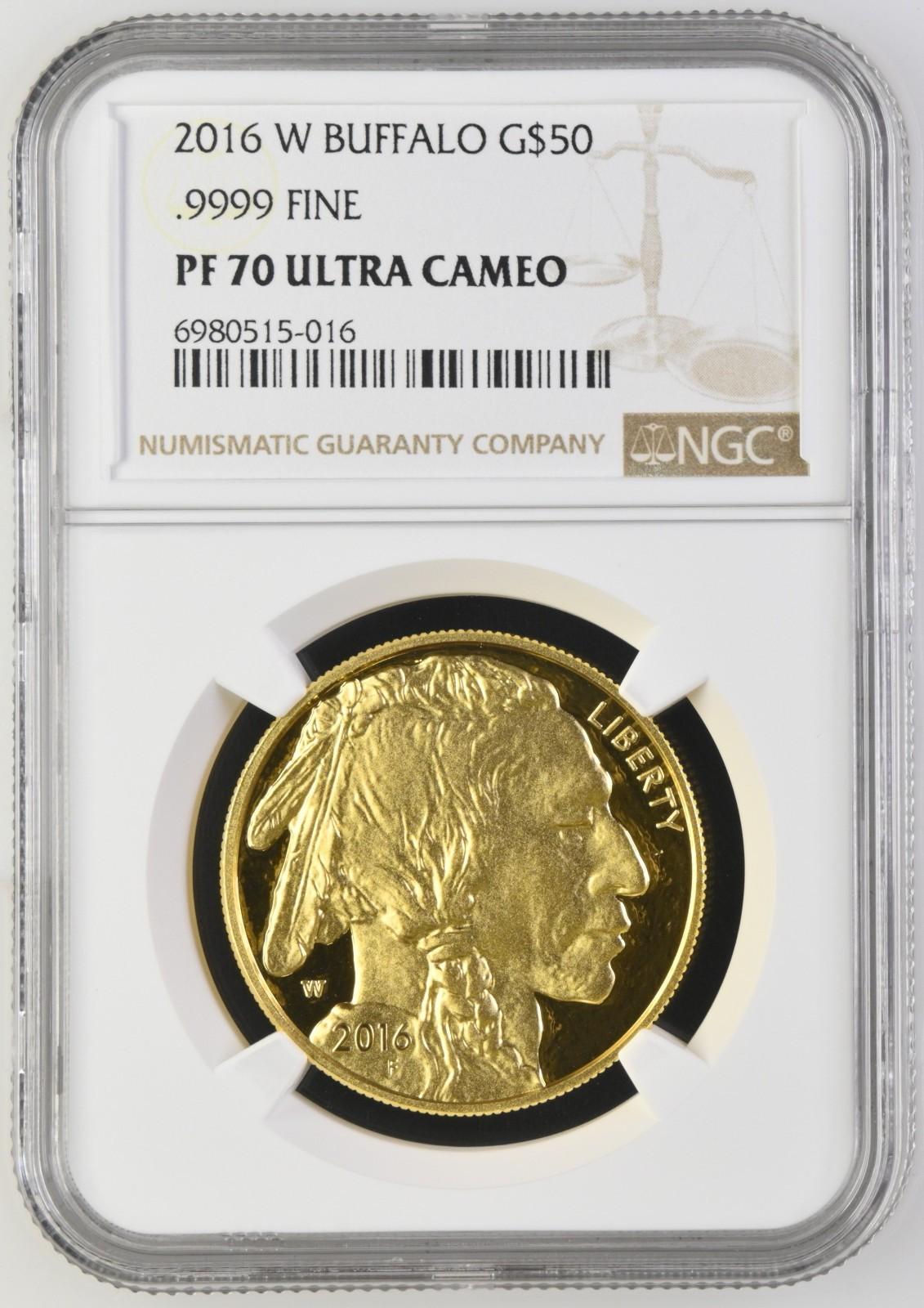 2016 W $50 American Buffalo 1 Oz 9999 Gold Proof Coin NGC PF70 PR70 Ultra Cameo