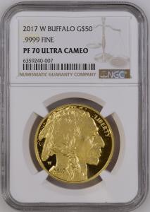 2017 W $50 American Buffalo 1 Oz 9999 Gold Proof Coin NGC PF70 PR70 Better Date