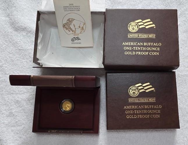 2008 W 1/10oz Gold Buffalo $5 Proof Coin