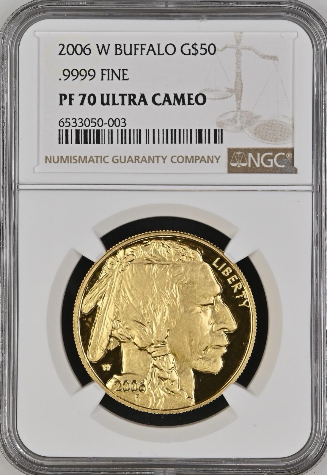 2006 W Buffalo $50 Gold Coin 1oz NGC PF70