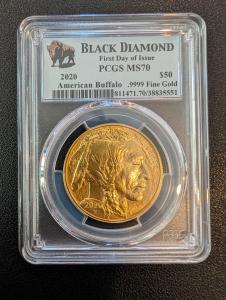 2020 $50 American Buffalo Gold Coin MS70 First Day