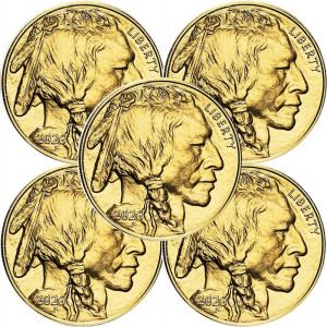2025 1 oz American Buffalo Gold Coin - Lot of 5