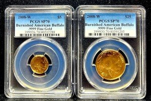 2008-W Set of 2 American Gold Buffalo Coins