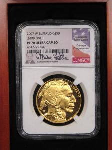 2007-W Ultra Cameo Gold Buffalo Coin PF70UC