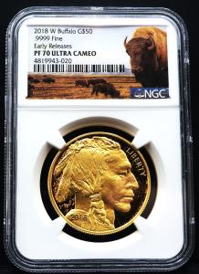 2018 $50 American Buffalo Gold Coin PF70
