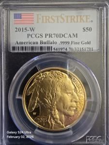 2015 $50 American Gold Buffalo PCGS PF70DCAM