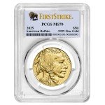 2025 $50 American Gold Buffalo Coin MS70 FS
