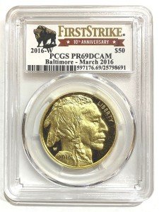 2016-W 1 oz Gold American Buffalo Coin PR69 DCAM