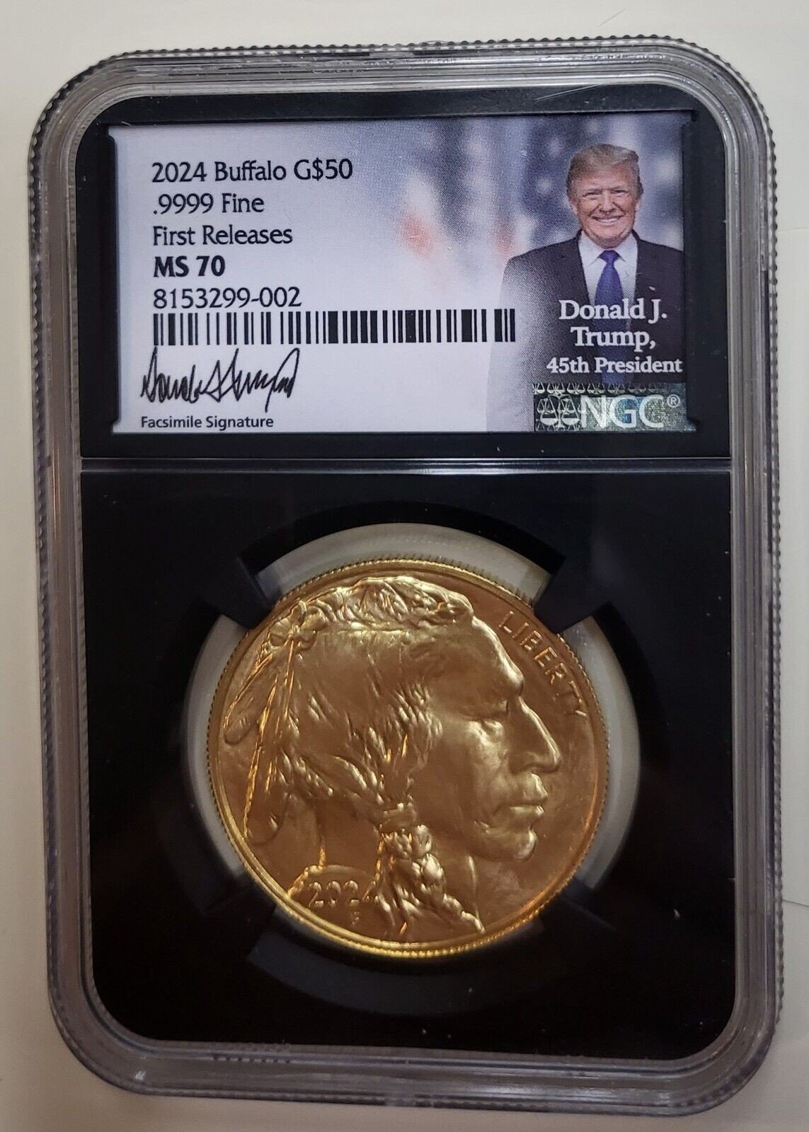 2024 Trump Signature $50 American Buffalo Coin MS 70