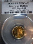 2008 $5 American Buffalo Gold Coin - PR70 DCAM