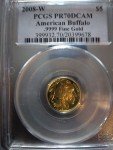 2008 $5 American Buffalo Gold Coin - PR70 DCAM