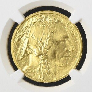 2008 Burnished American Buffalo Gold Coin, MS 70