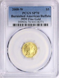 2008-W Burnished Gold Buffalo $5 PCGS SP 70