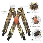 Men's Camo Suspenders with Heavy Duty Clips