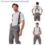 LazarsSpace Men's X-Back Clip-On Elastic Suspenders
