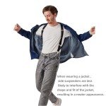 LazarsSpace Men's X-Back Clip-On Elastic Suspenders